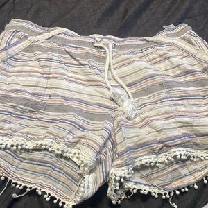 white and blue shorts size medium